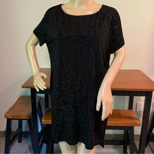 Chicos Travelers Black Circle Polka Dots Dress or Long Tunic High Low Size 2 - L